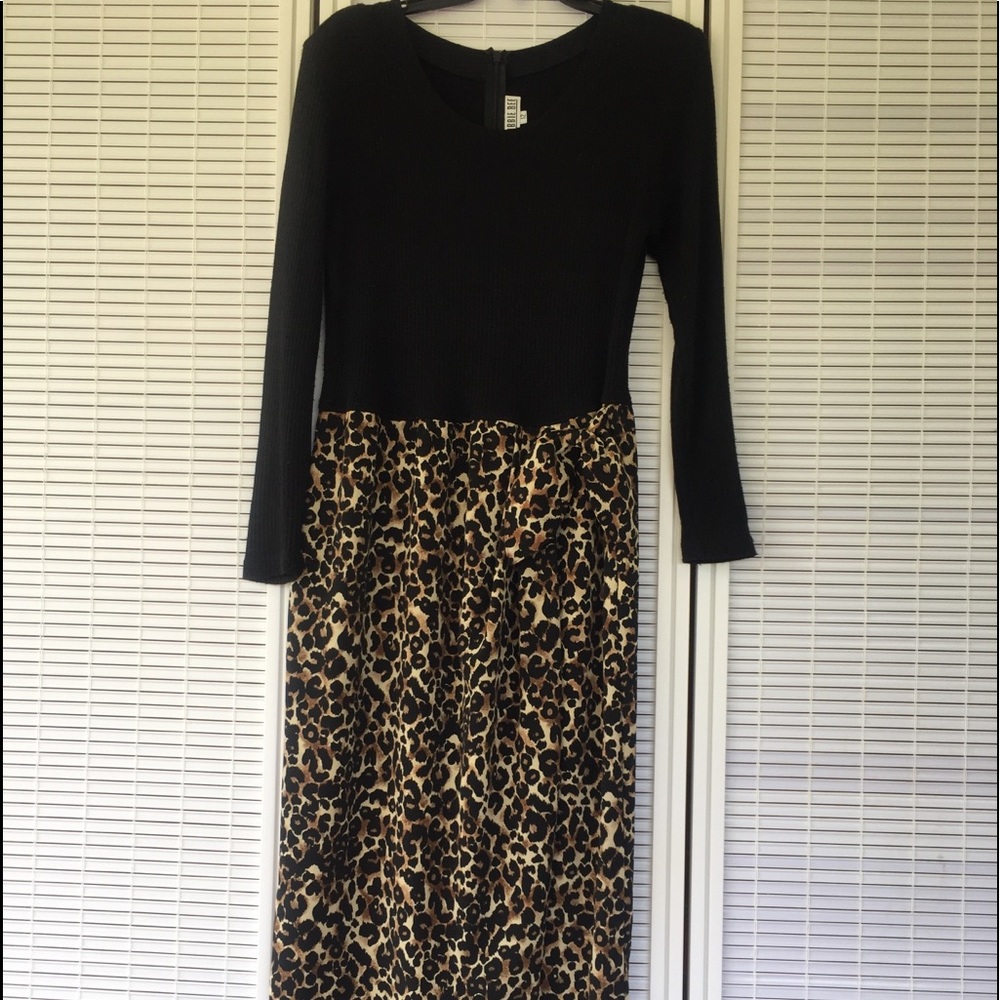 Maxi black leopard dress